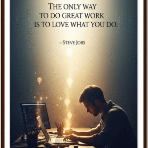 Steve Jobs Motivational Quote Frame for Office & Workspace