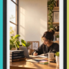 Focused Student Study Motivational Wall Art Frame